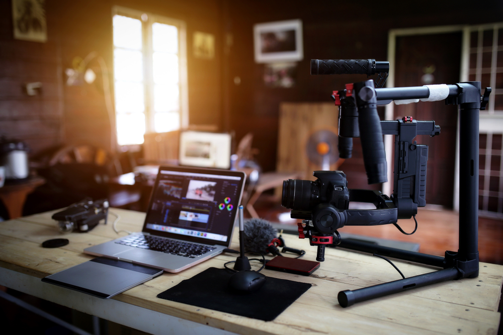 Vlogger Equipment For Filming A Video Blog