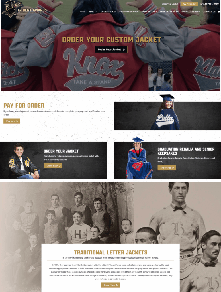 trident awards home page design by itvibes