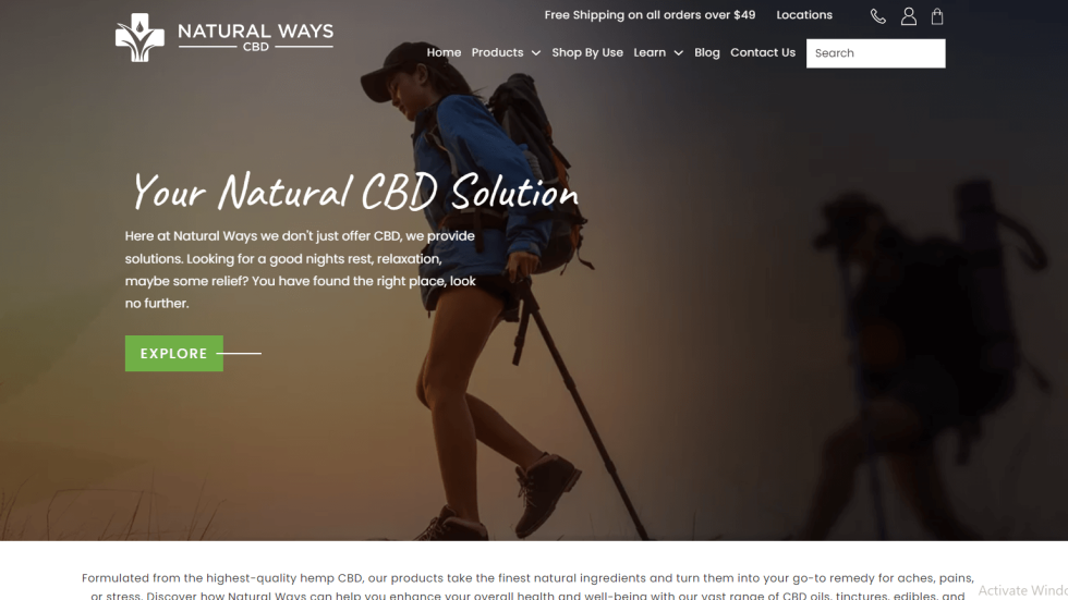 natural ways cbd home page web design by itvibes