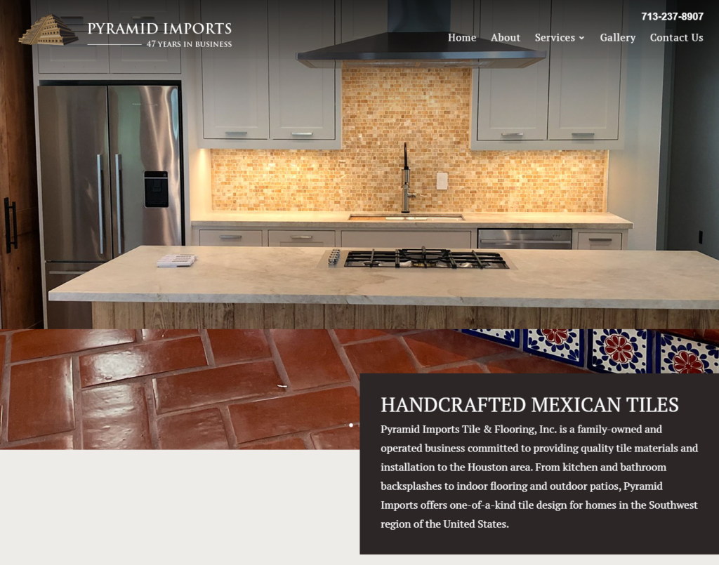 pyramid imports home page web design by itvibes