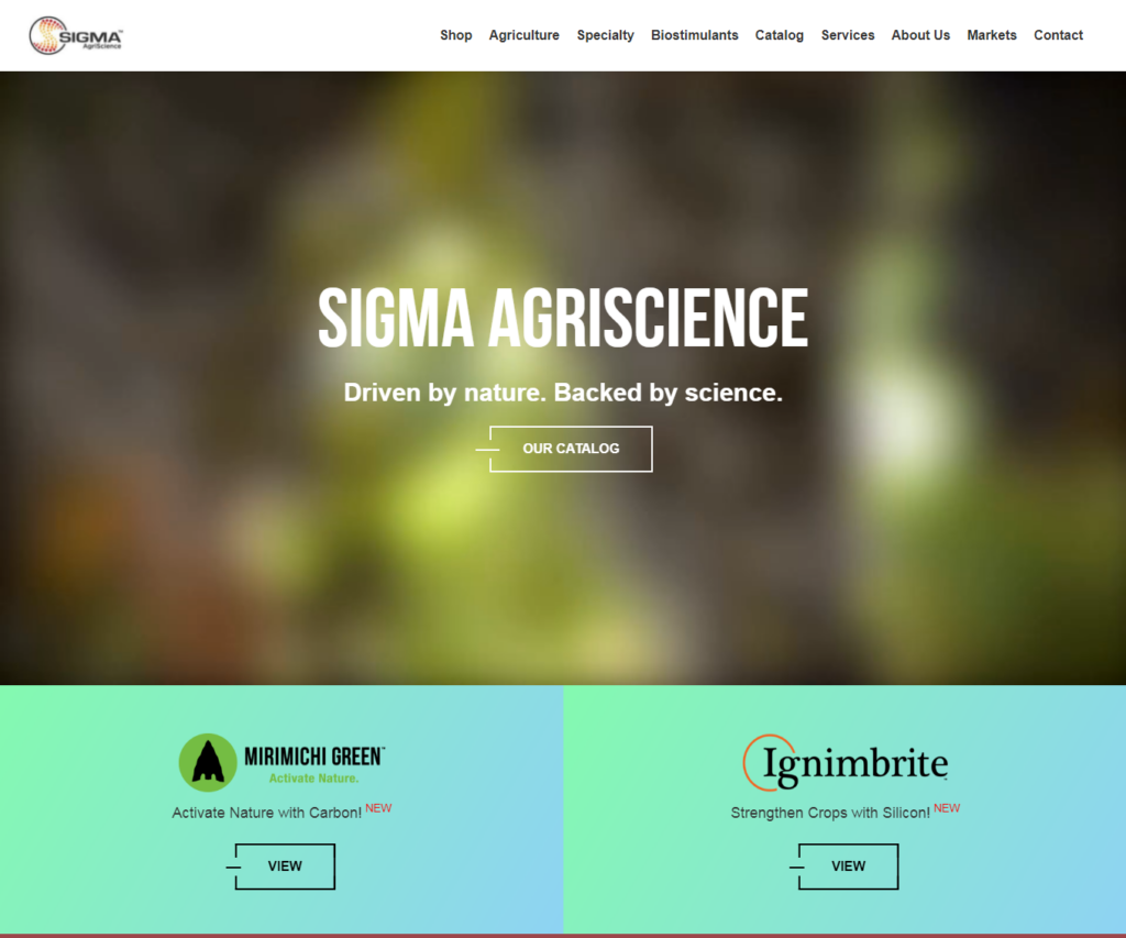 sigma agriscience home page design by itvibes
