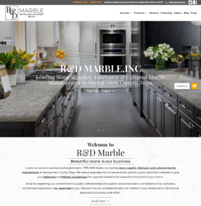 stone countertop construction website example, R&D marble