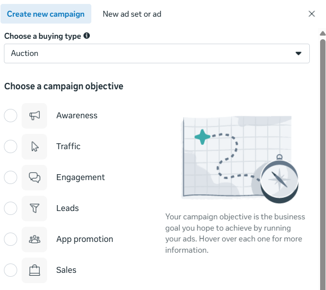facebook ad campaign objective