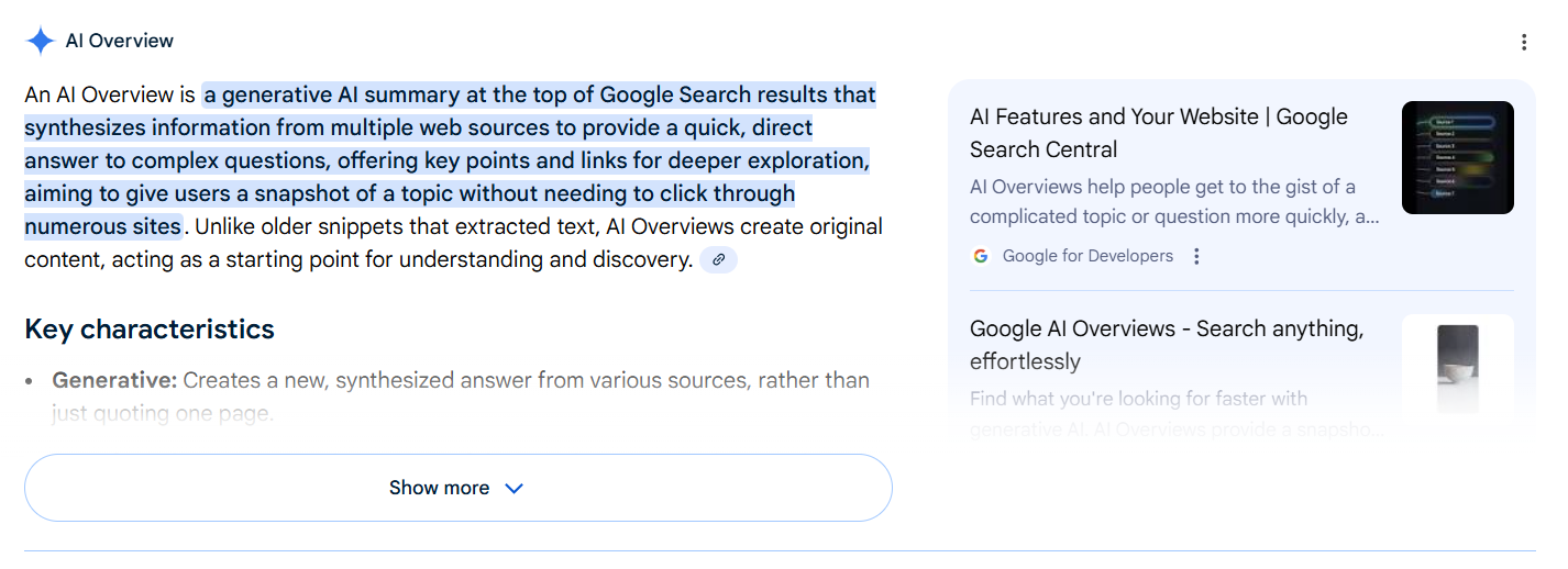 google ai overview