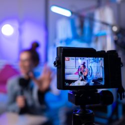 Video content creation home studio digital media indoor close-up interactive engagement